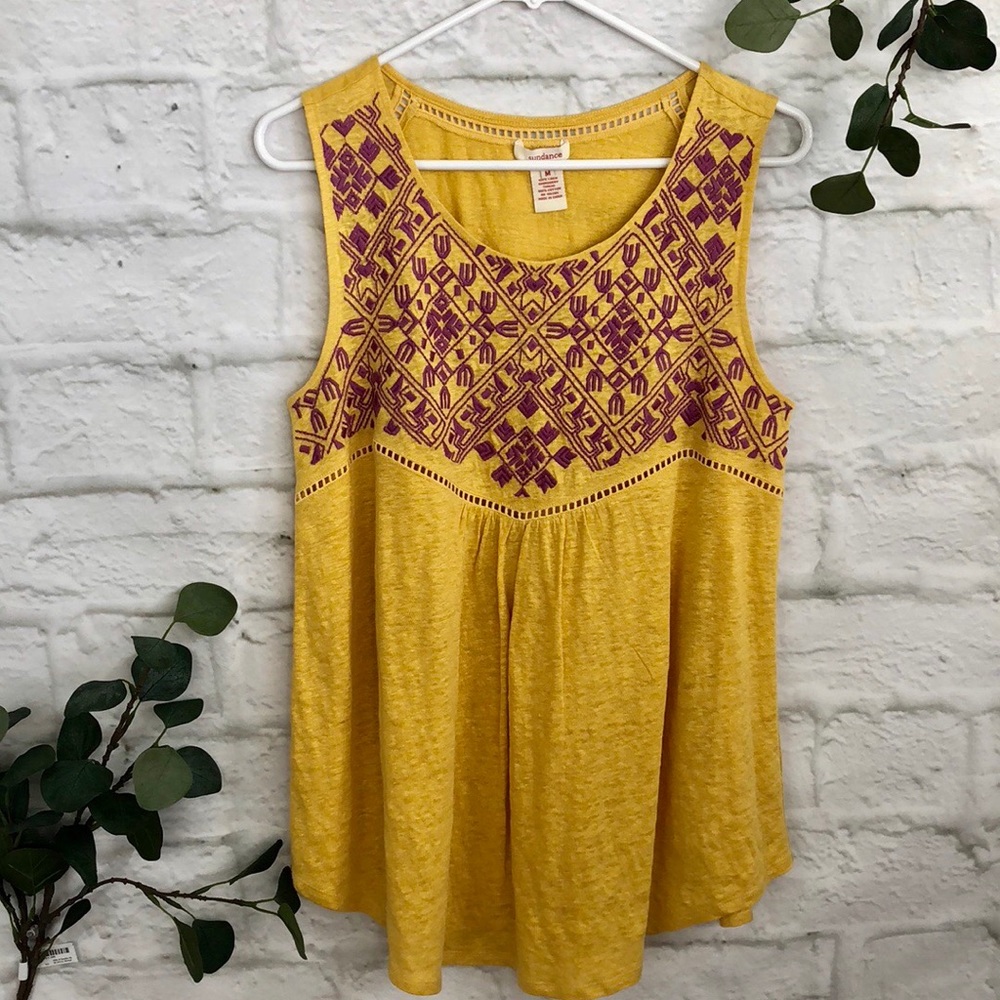 Sundance Knit 100% linen Tunic Tank M